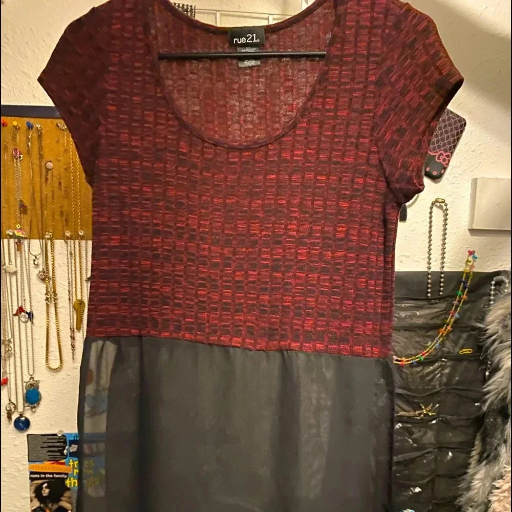 Rue 21 Dress Sheer Mesh Skirt M